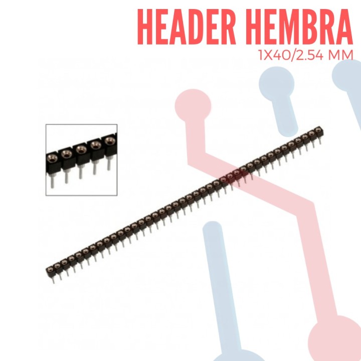 Header hembra Redondo 2.54mm x 40 pines