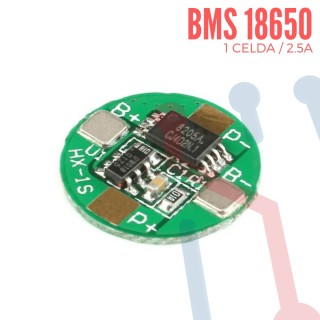 Cargador BMS Circular Pila 18650 1S 2.5A