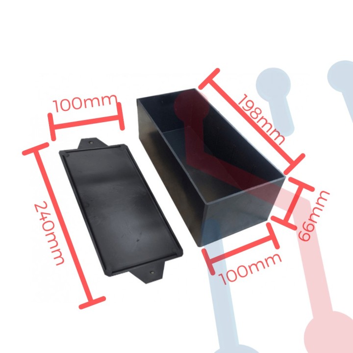 Caja de ensamble Negra 190x100x60mm