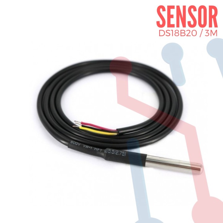Sensor de Temperatura DS18B20 en Sonda 3 Metros