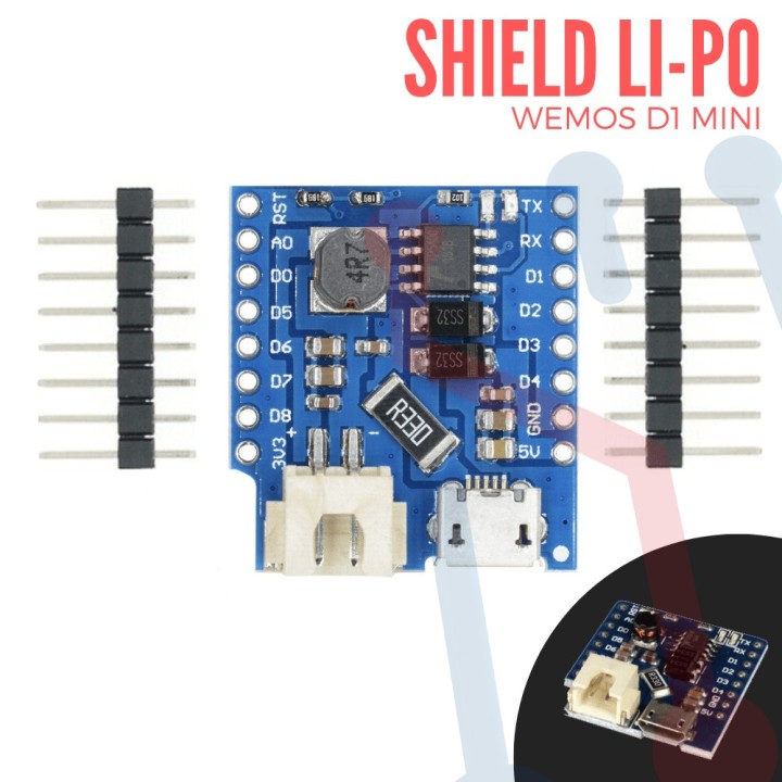 Shield Li-Po WeMos D1 Mini