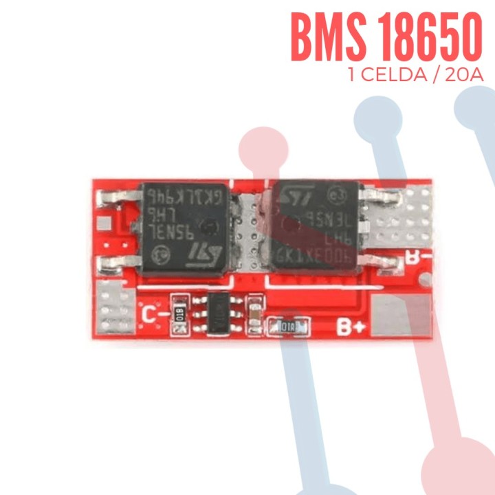 Cargador BMS 18650 1S 20A