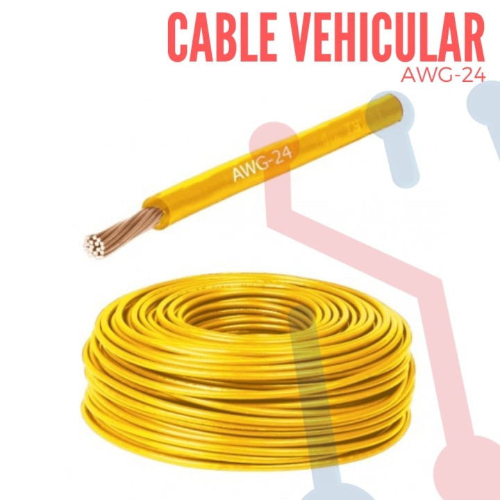 Cable Vehicular AWG 24 Amarillo X Metro