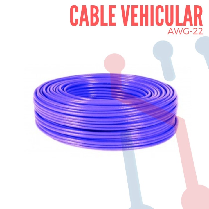 Cable Vehicular AWG 22 Morado  X Metro