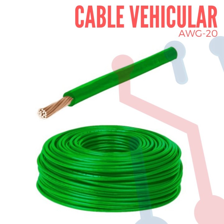 Cable Vehicular AWG 20 Verde X Metro