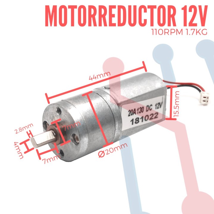 Motorreductor 12VDC 110RPM 1.7Kg