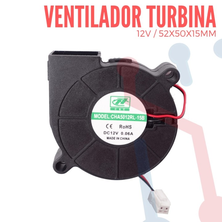 Ventilador Turbina 12V 52x50x15mm