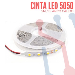 Cinta Led 5050 Blanco Cálido 12V (5 Metros)