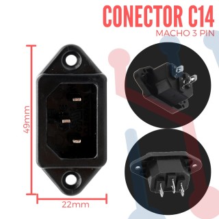 Conector de Cable de Poder, Porta-fusible y Suiche