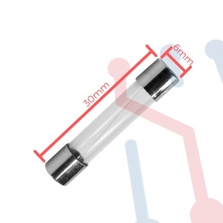 Fusible Largo en Vidrio 30x6mm 500mA