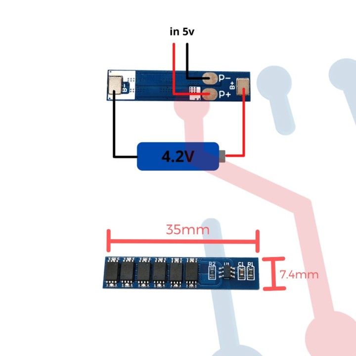 Cargador BMS Pila 18650 1S 15A