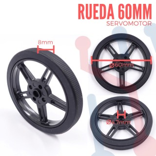 Rueda de Goma Para Servomotor 70x10mm