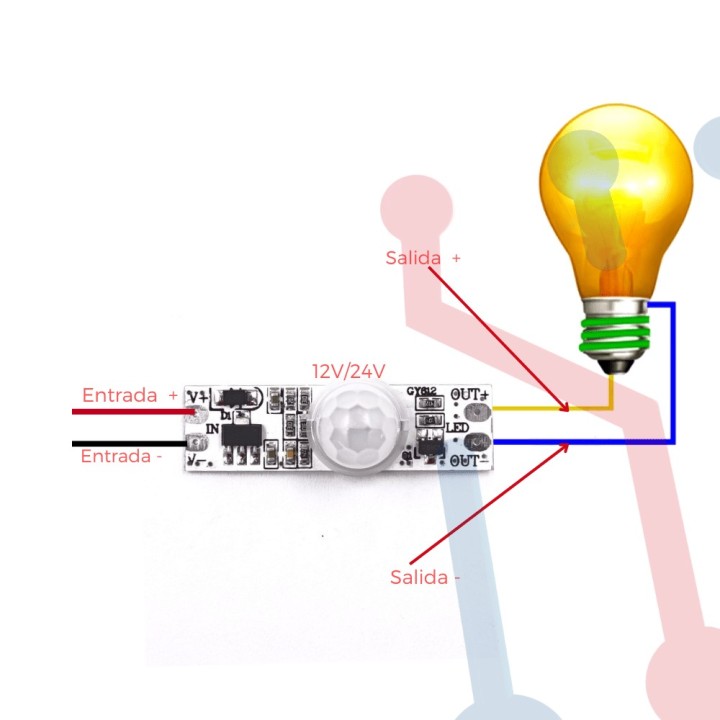 Suiche con Sensor Infrarrojo PIR