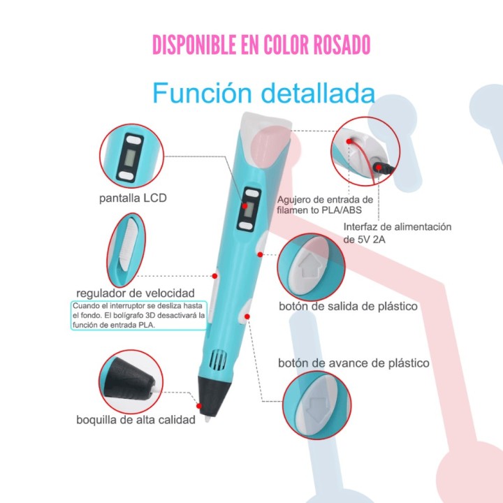 Lápiz de impresión 3D Rosado