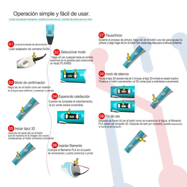 Lápiz de impresión 3D Rosado