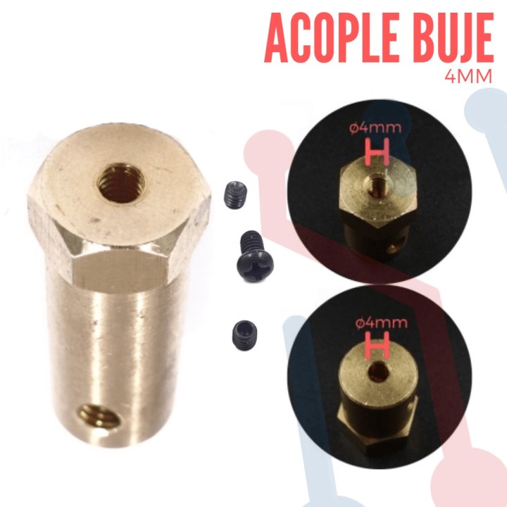 Acople Buje 4MM para Rueda