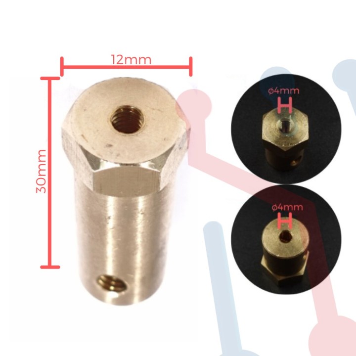 Acople Buje 4MM para Rueda