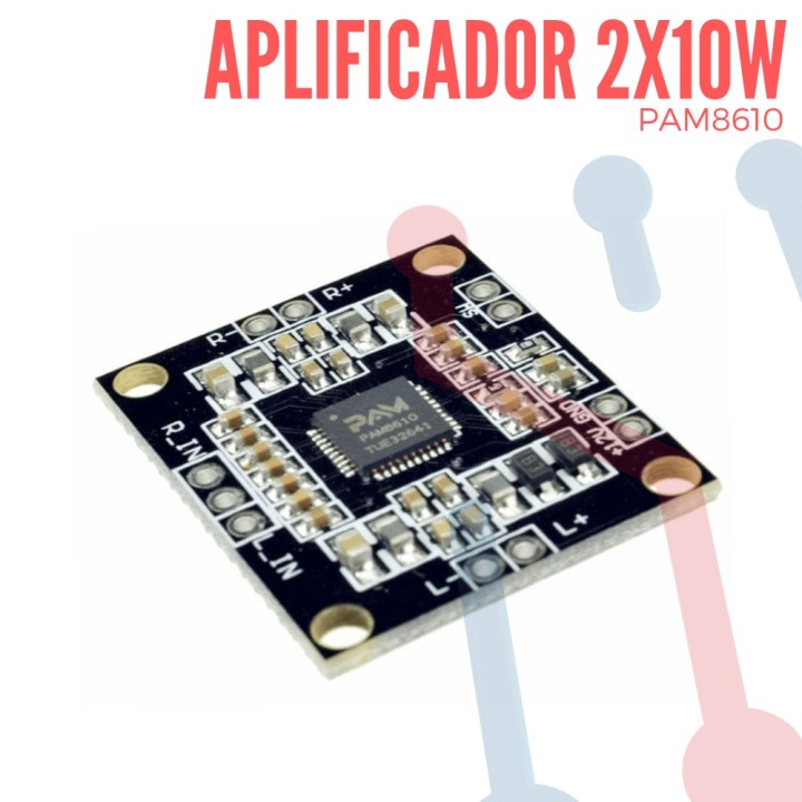 Amplificador Audio 2X10W (PAM8610)