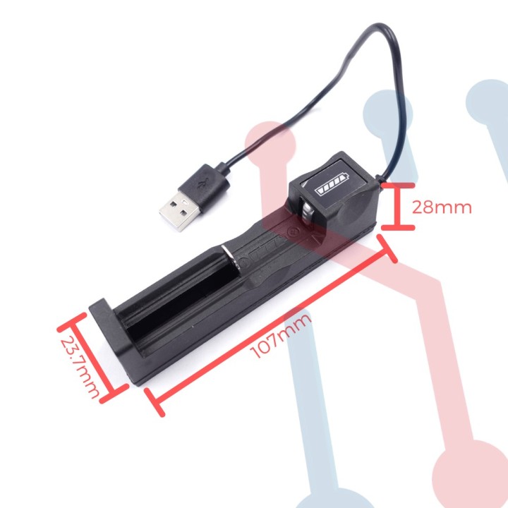Cargador a 5VDC para 1 Pila 18650