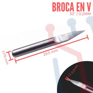 Broca en V 30 Grados 0.2mm