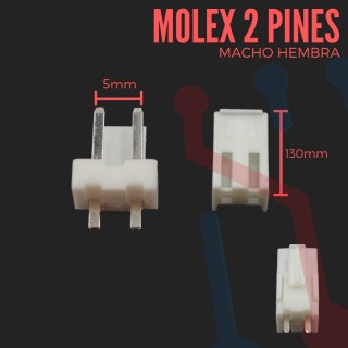 Conector MOLEX 2 Pines (Pareja)
