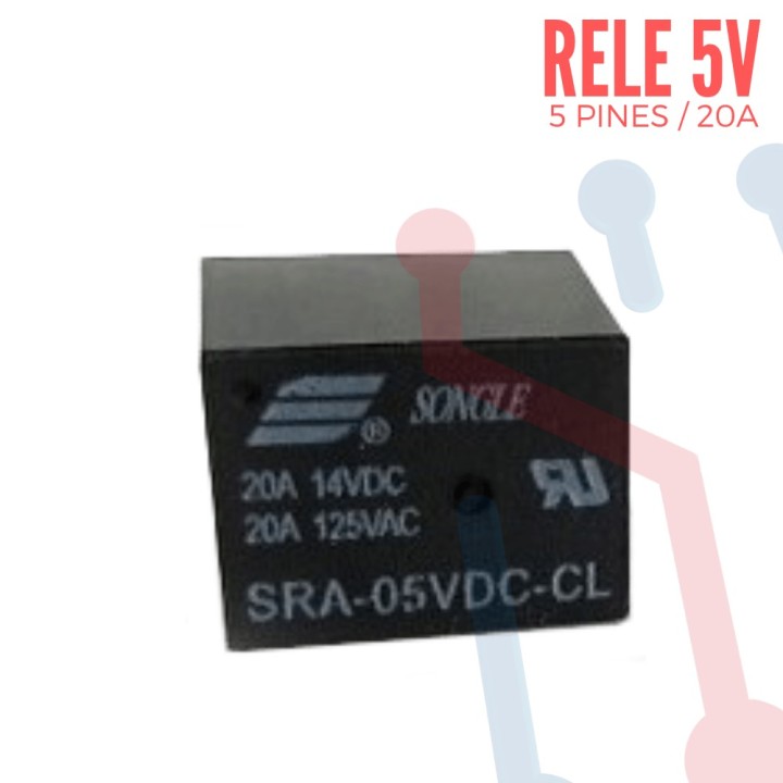 Relé de Ensamble 5V  5Pin 20A