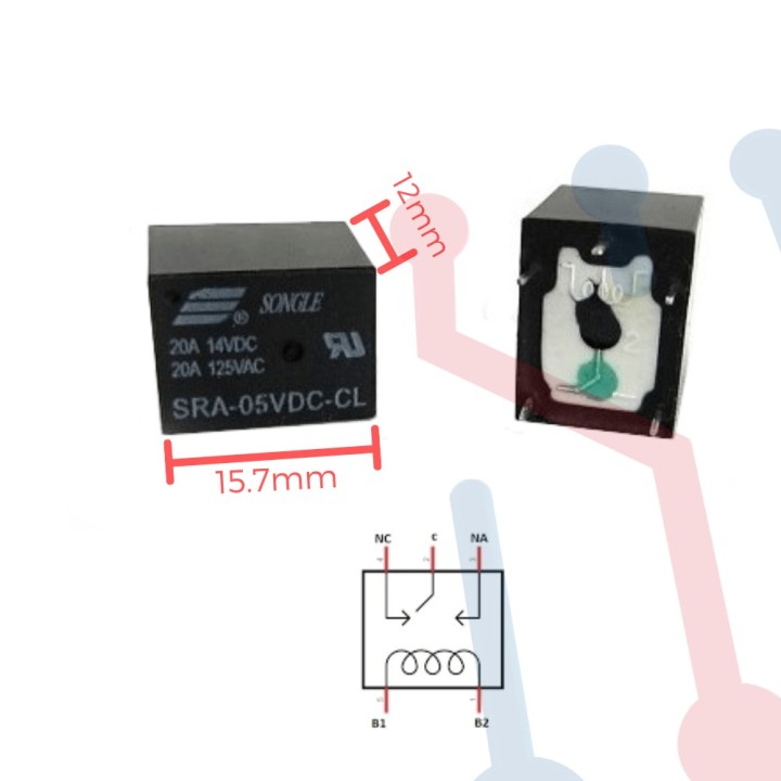 Relé de Ensamble 5V  5Pin 20A