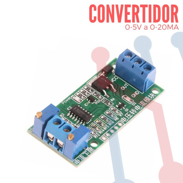 Convertidor Voltaje a Corriente 0-5V a 0-20mA