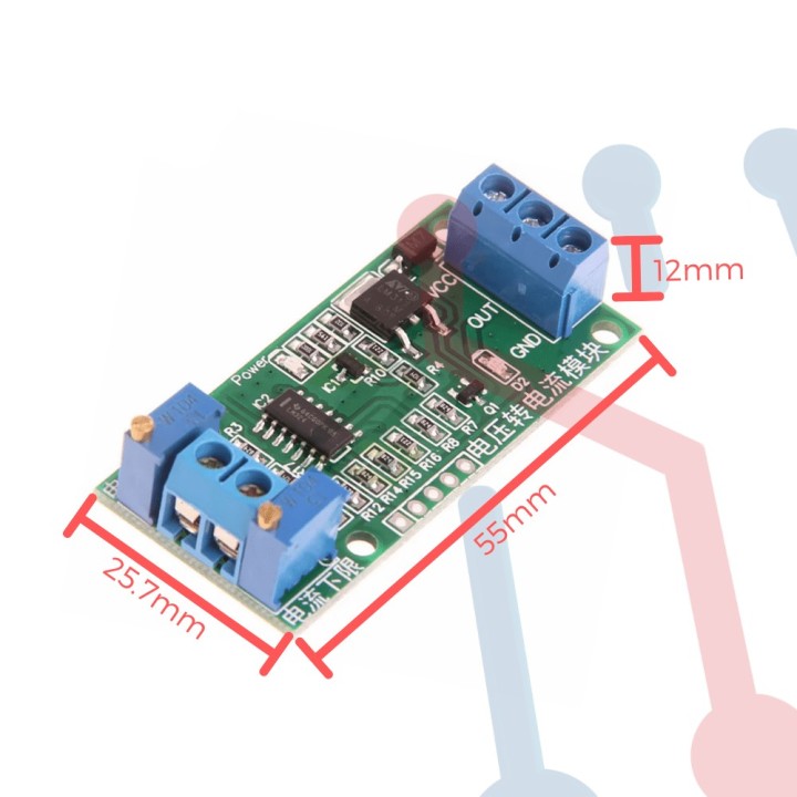 Convertidor Voltaje a Corriente 0-5V a 0-20mA