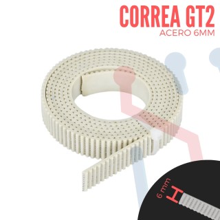 Correa GT2 Acero 6mm X Metro