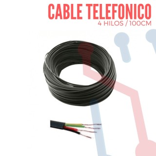 Cable Telefónico Plano Negro 4 Hilos X Metro