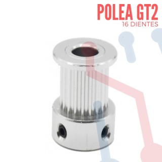 Polea Dentada GT2 16 Dientes Eje 5mm Correa 10mm