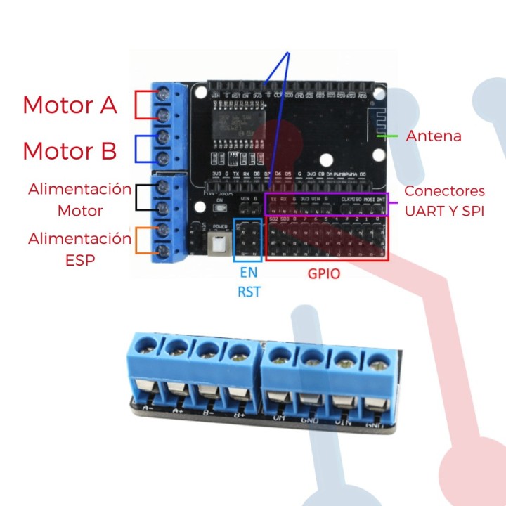 Shield Driver L293D Para NODEMCU