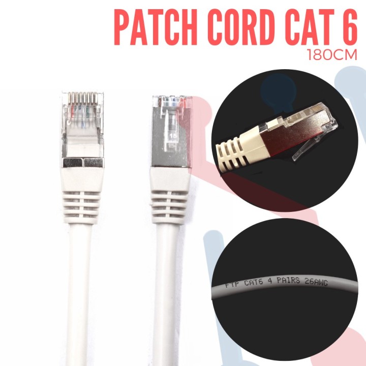 Patch Cord CAT6 Gris 1.8Mt