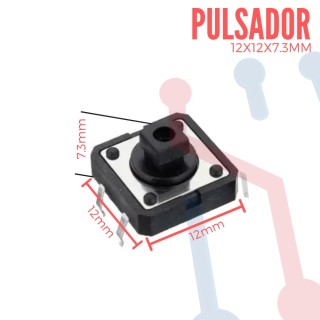 Pulsador Cuadrado 12x12x7.3mm
