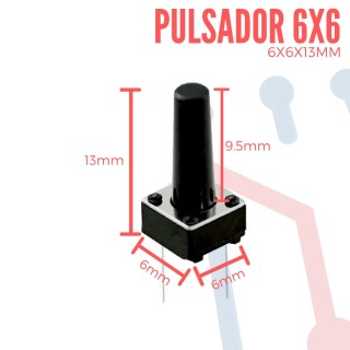 Pulsador 6x6x13mm