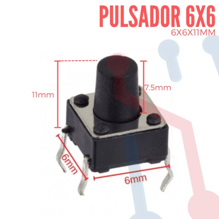 Pulsador 6x6x11mm