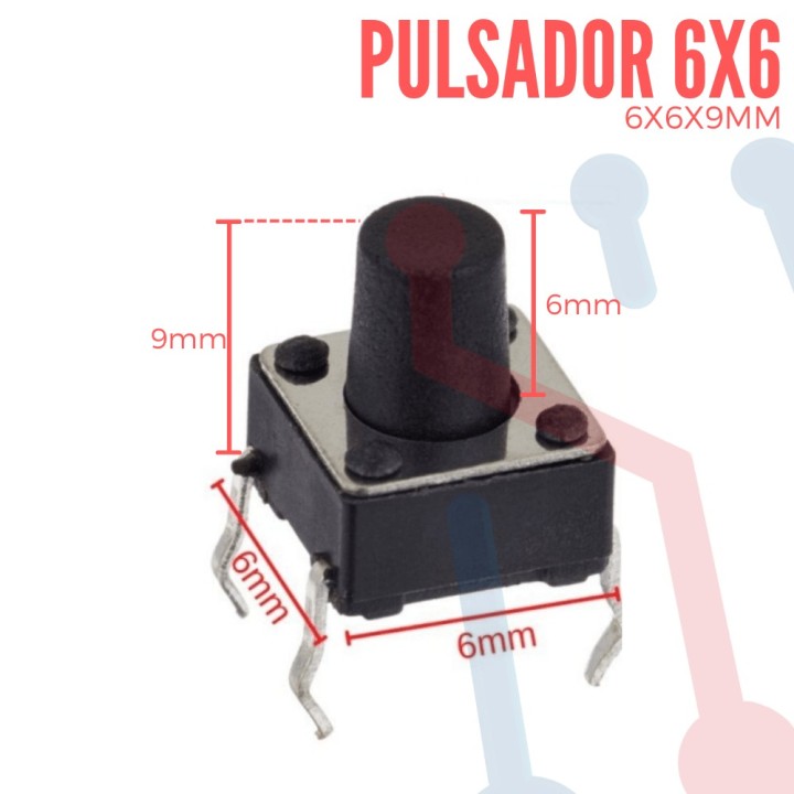 Pulsador 6x6x9mm