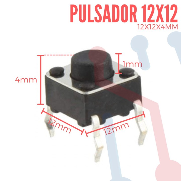 Pulsador 12x12x4mm