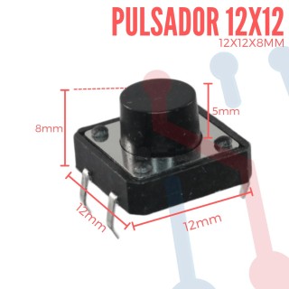 Pulsador 12x12x8mm