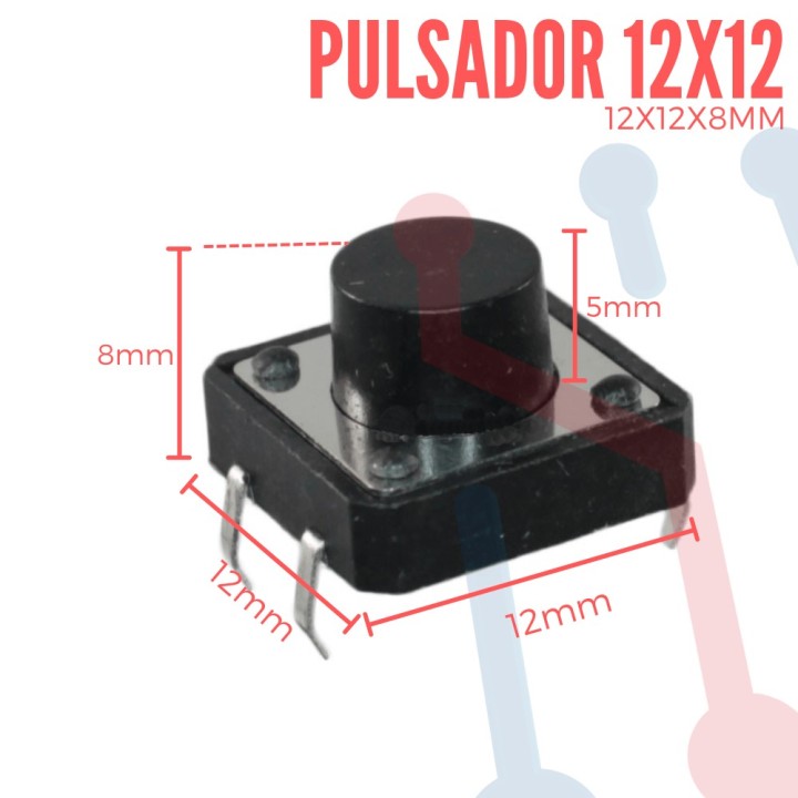 Pulsador 12x12x8mm