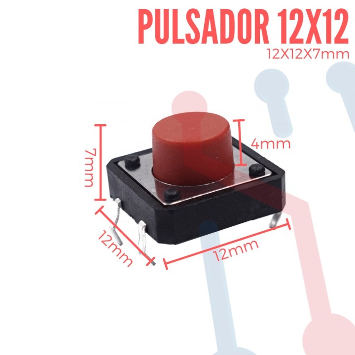 Pulsador 12x12x7mm