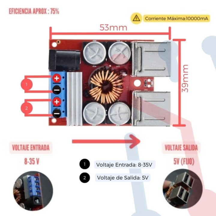 Regulador USB 5V 50W
