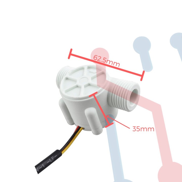 Sensor de flujo de agua 1/2" YF-S201