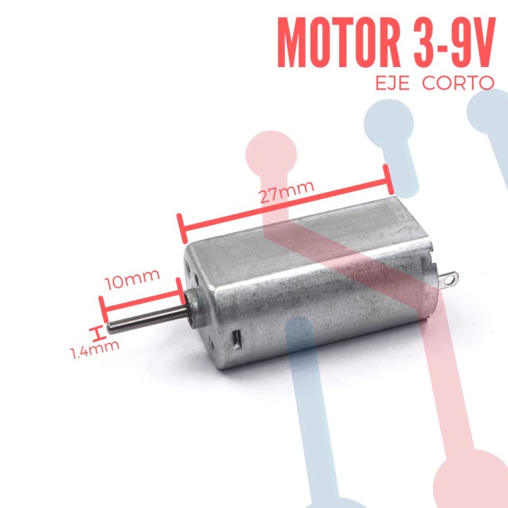 Motor DC 3-9V Eje Corto