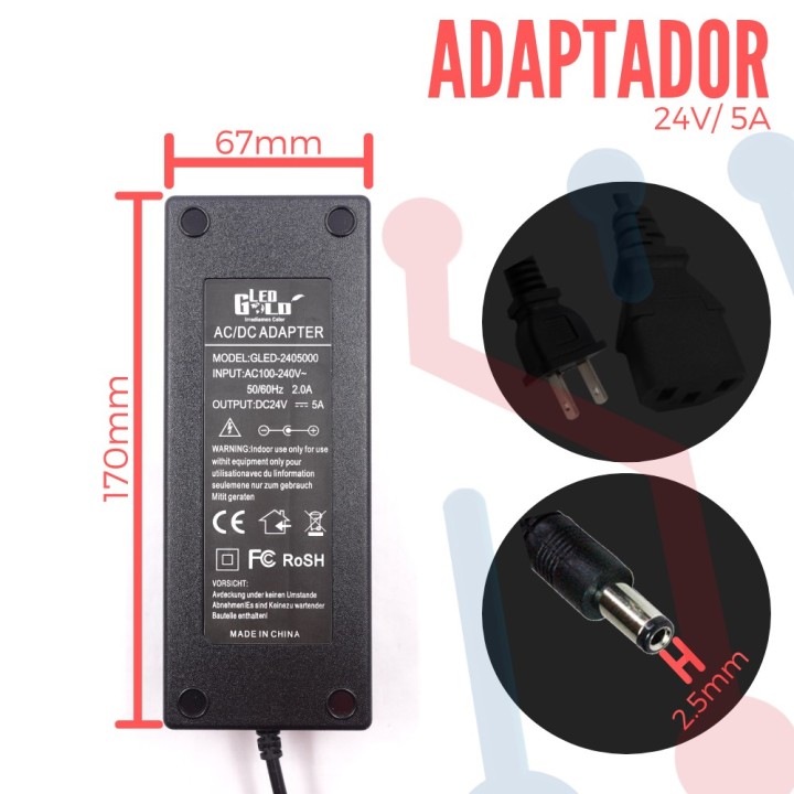 Adaptador de voltaje 24V 5A
