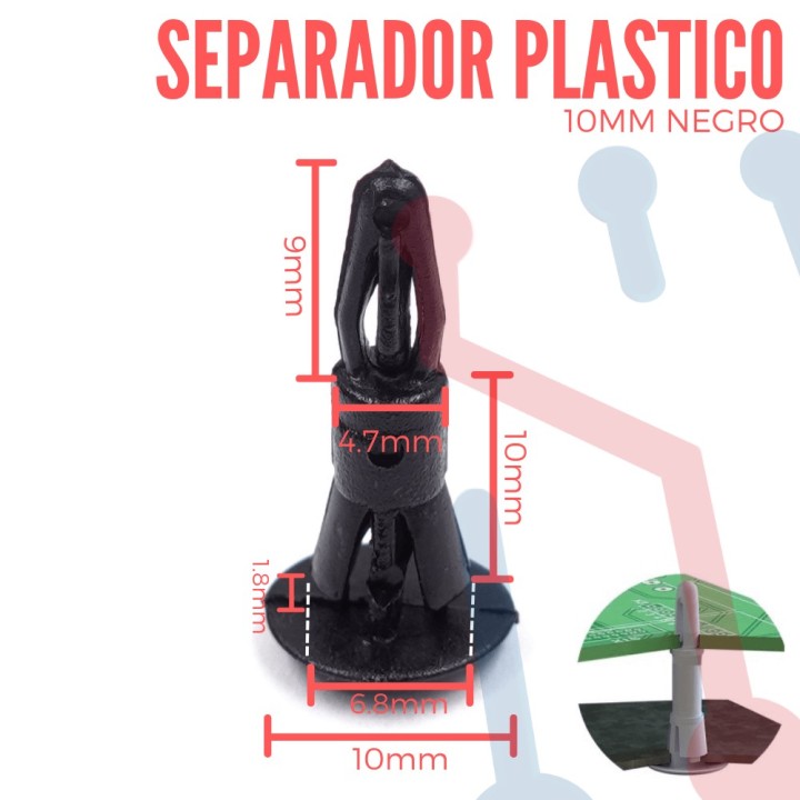 Separador Plástico 10mm Negro