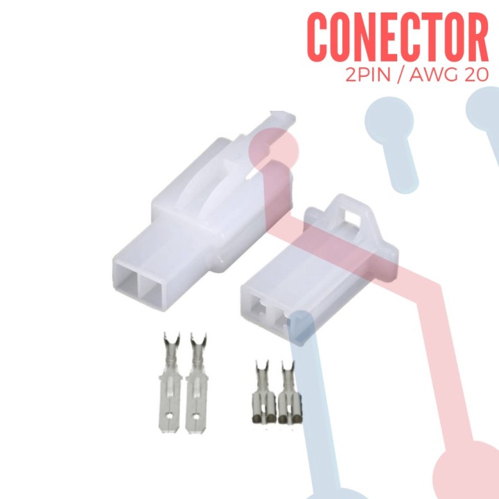 Conector 2 Pines Pareja AWG 20