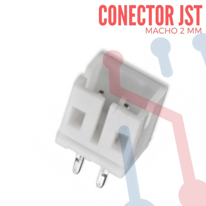 Conector JST PH 2 Pin Macho de 2mm