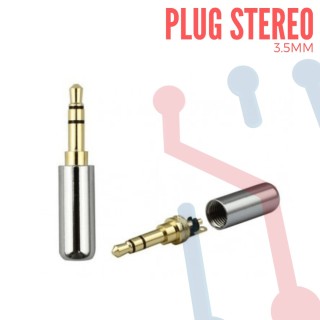 Plug Stereo Metálico Profesional  3.5mm  Color Cobre Plata